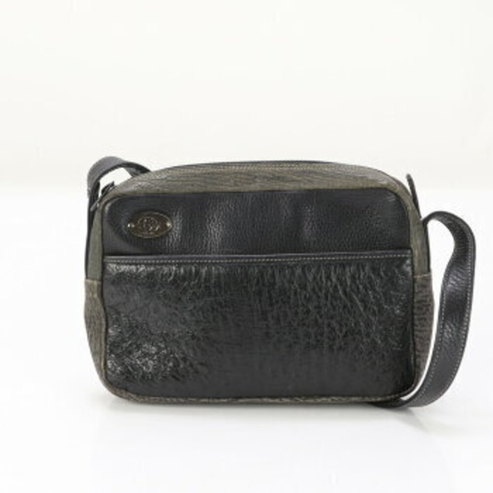 Gucci sharkskin patchwork ostrich leather shoulde… - image 1